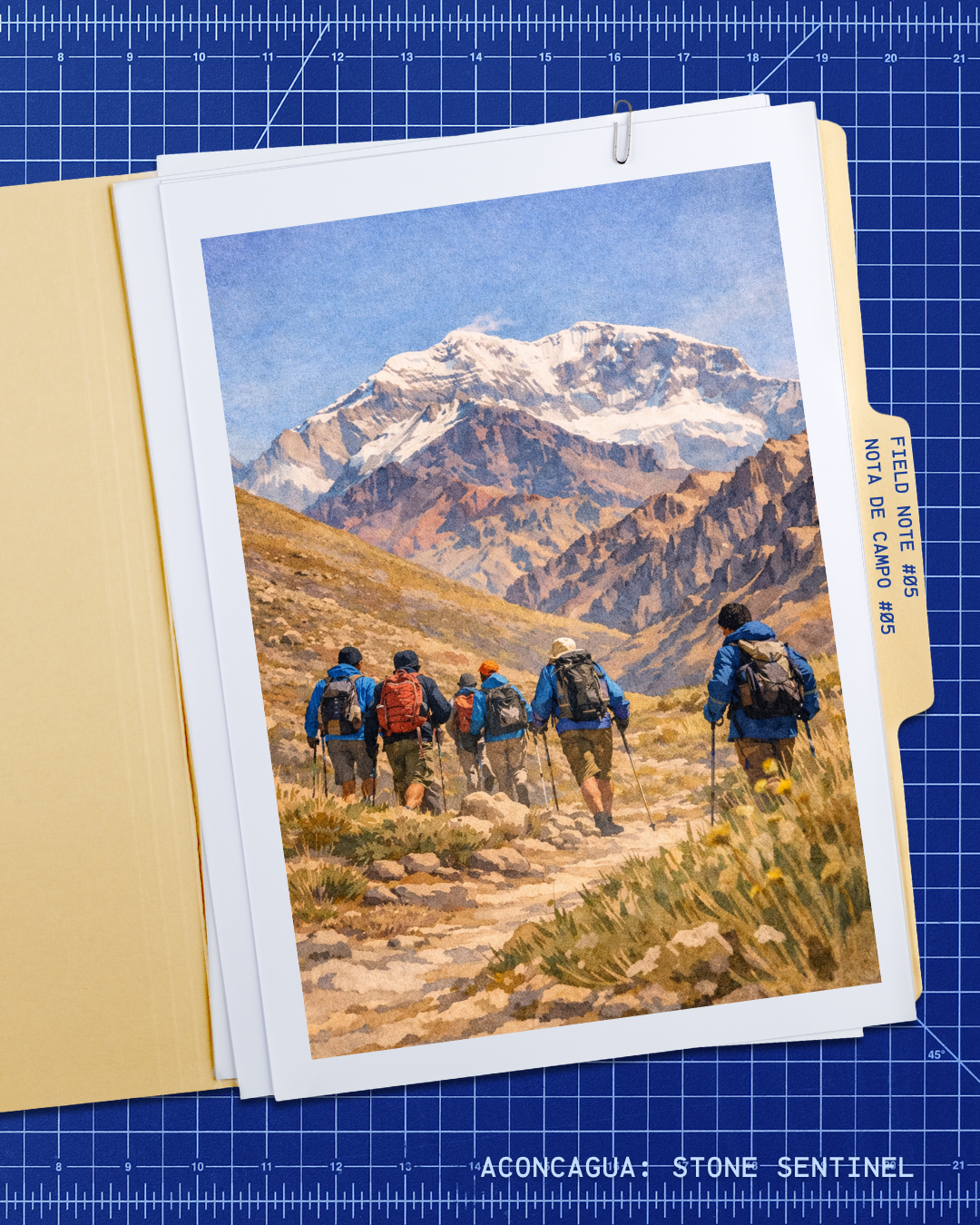 Mountain panorama in golden hour light